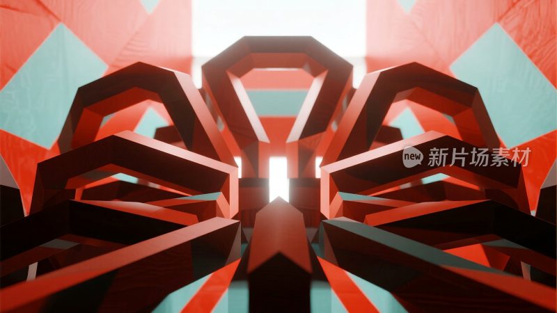 几何结构抽象艺术光影场景