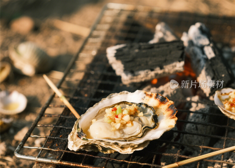 生蚝烤生蚝清蒸生蚝海鲜餐饮美食