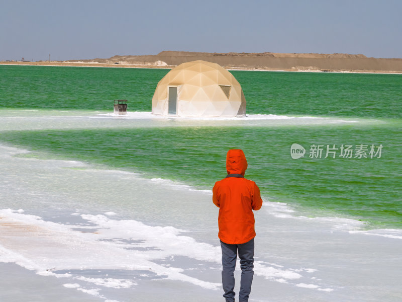 青海海西州大柴旦翡翠湖网红高空航拍