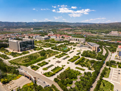 呼和浩特内蒙古财经大学全景鸟瞰图