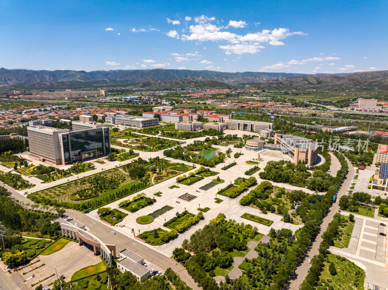 呼和浩特内蒙古财经大学全景鸟瞰图