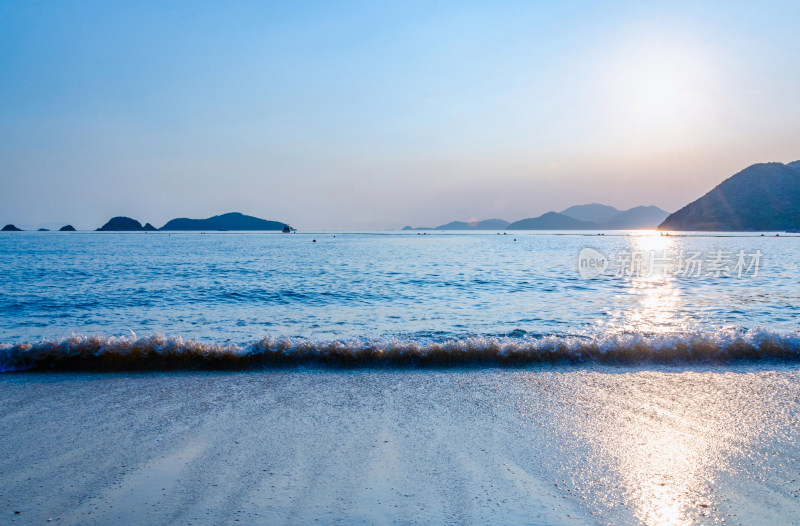 香港浅水湾沙滩海景与夕阳落日