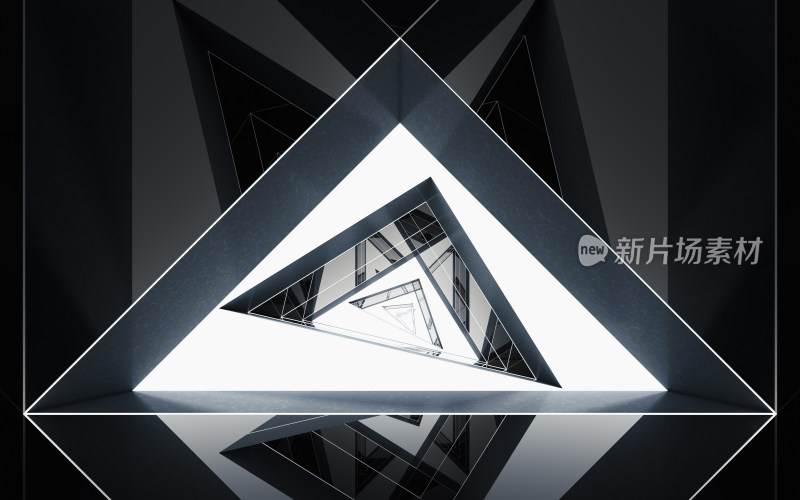 创意三角形隧道 3D渲染