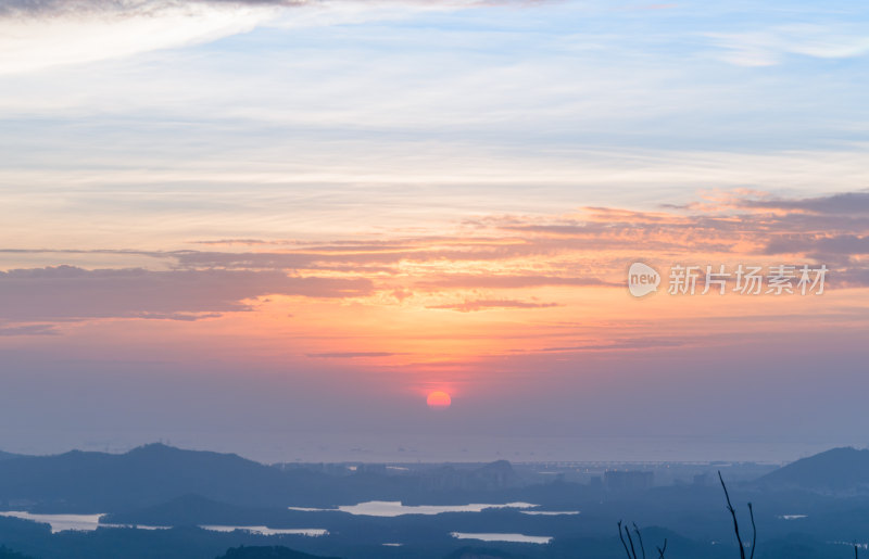 深圳羊台山阳台山森林公园夕阳落日晚霞