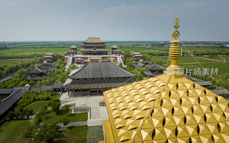 天津市宝坻区大觉禅寺航拍