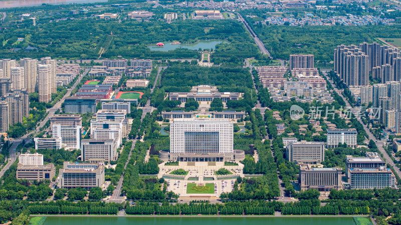 河南洛阳城市楼房建筑航拍