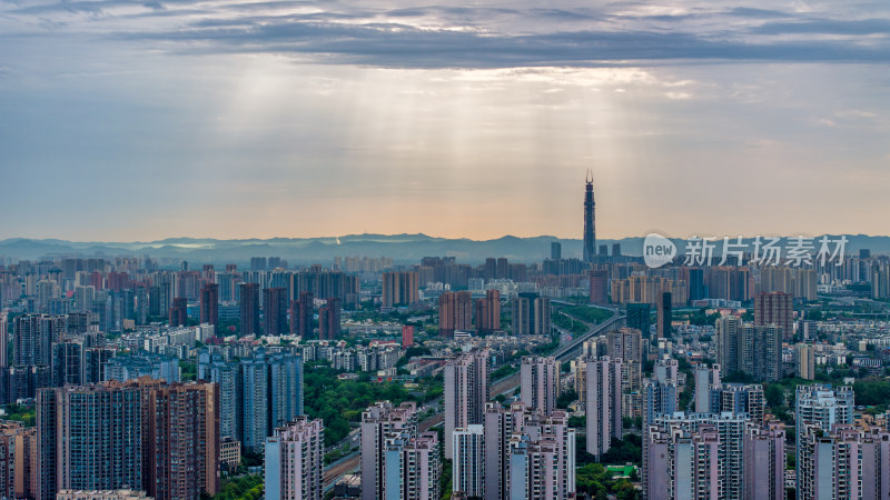 成都最高楼与城市住房航拍