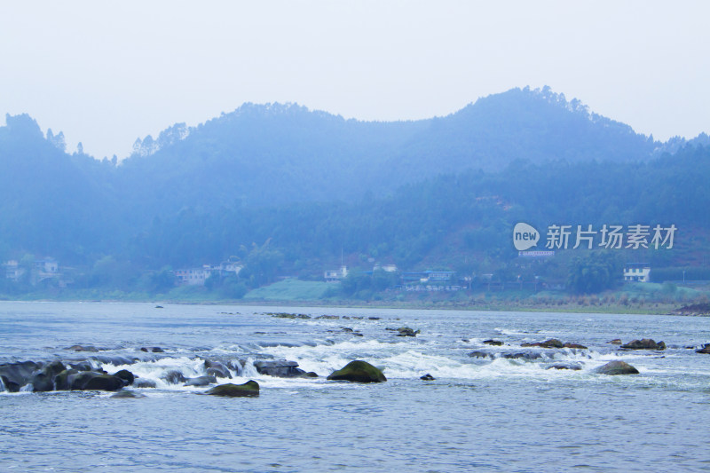 岩石河流喀斯特风景背景自然户外