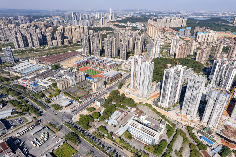 广东江门城市建设航拍摄影图