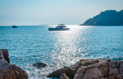 香港赤柱海湾港口海上游轮游船