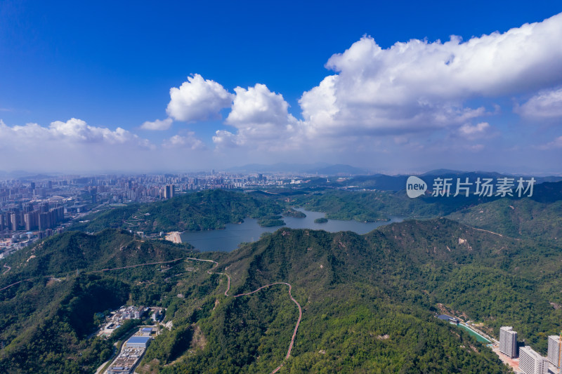 广东珠海城市风光景山公园航拍摄影图