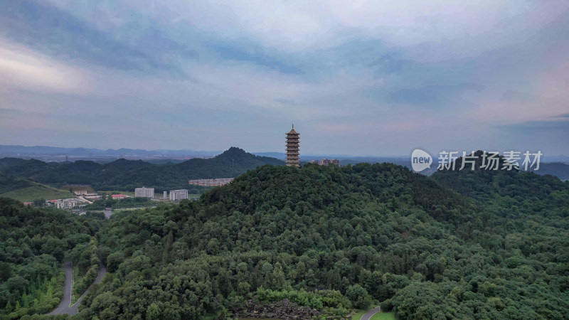 江西宜春禅都文化博览园崇圣禅寺航拍图