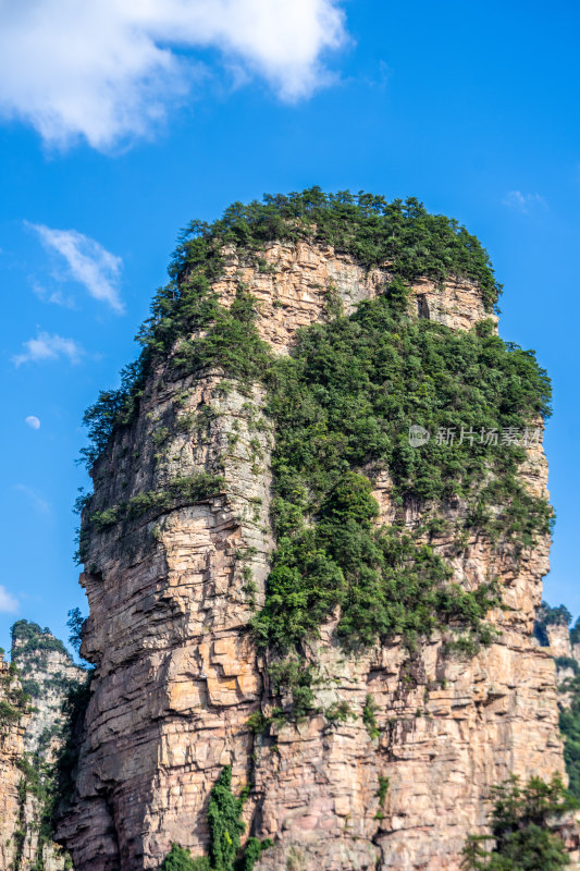 中国湖南张家界景区奇特山峰与茂密森林