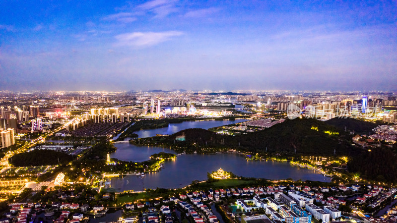 佛山顺德城市夜景航拍