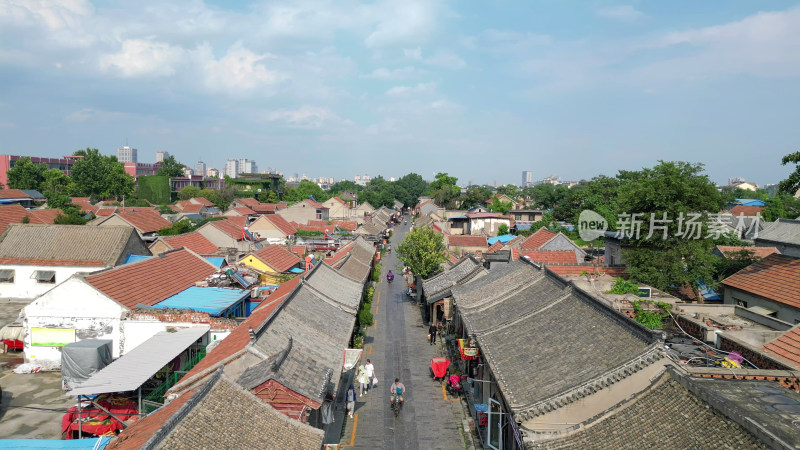 航拍山东潍坊青州古城5A景区古街古巷