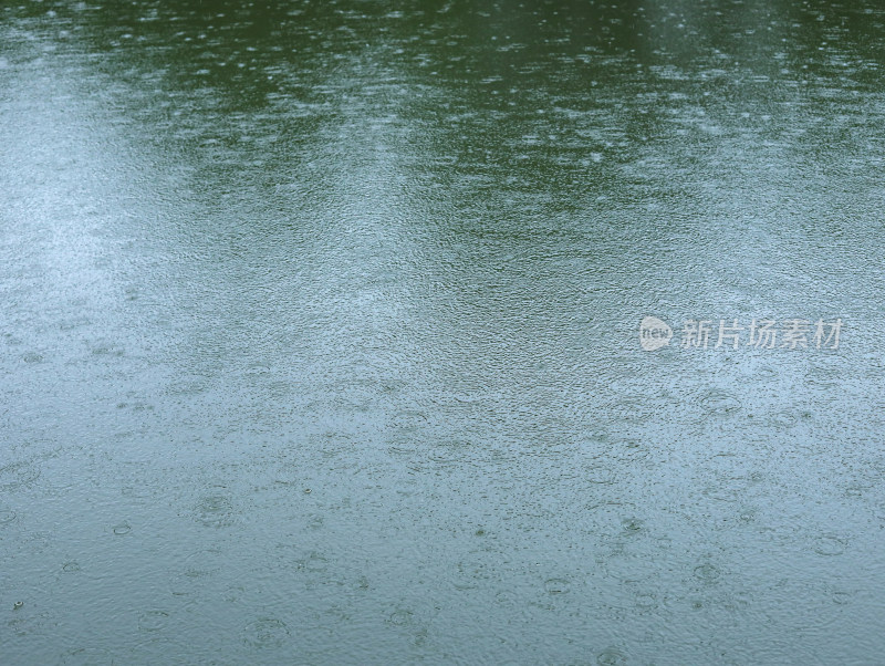 满画幅下着雨的湖面背景图