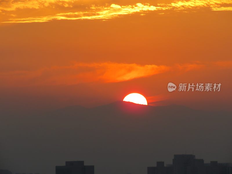 北京景山公园日落风景
