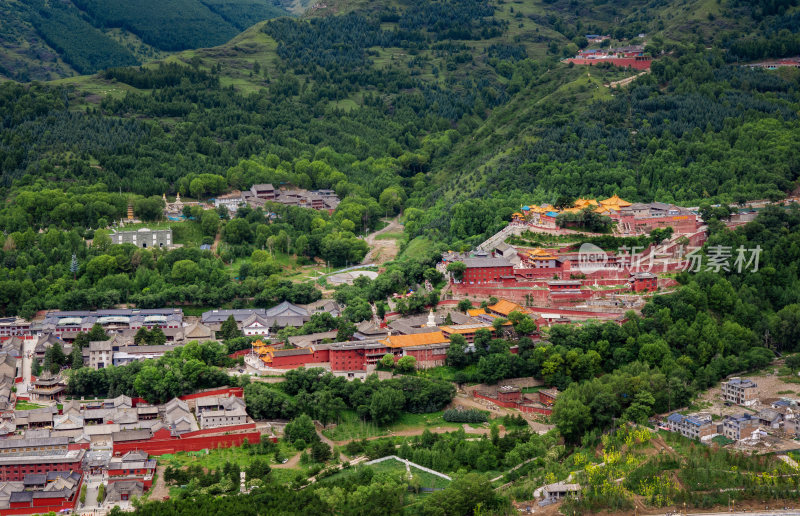 五台山台怀镇鸟瞰风景