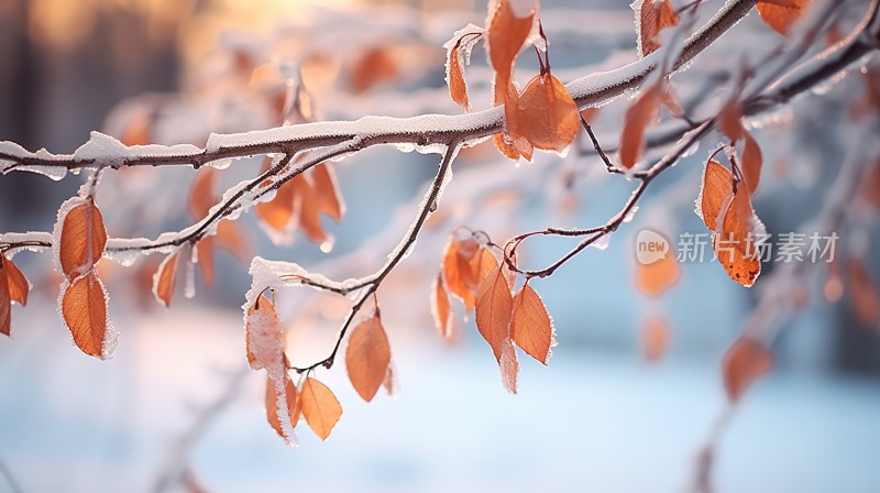 冬季唯美雪景海报背景配图高清摄影图