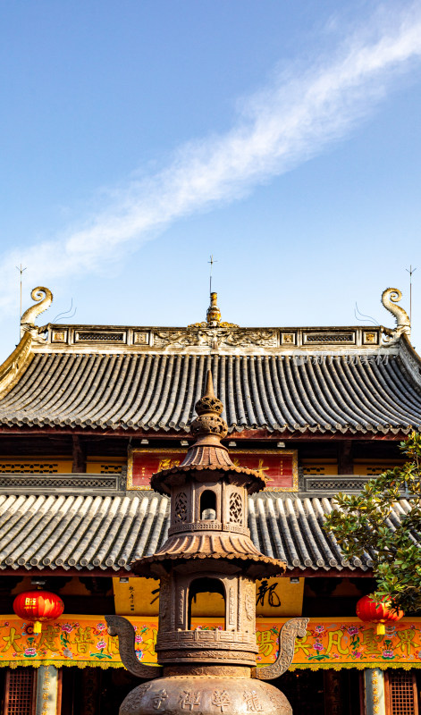 上海徐汇龙华寺自然建筑景观龙华寺塔