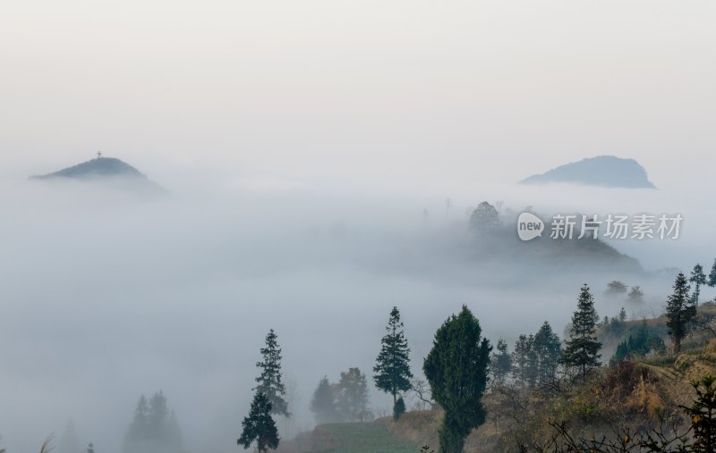 重庆酉阳：青山村庄雾