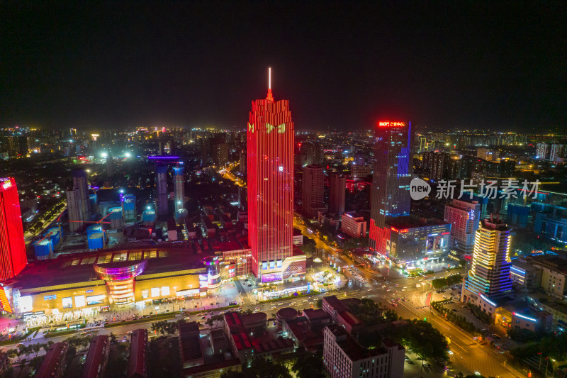 河北保定城市夜景灯光航拍摄影图