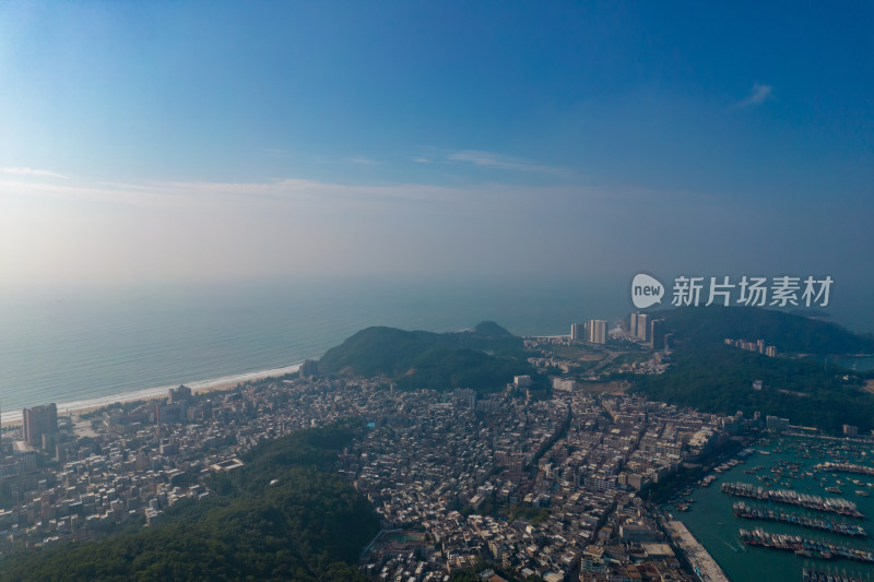 广东阳江海陵岛景区航拍渔船