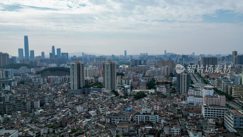 航拍东莞大景东莞城市天际线