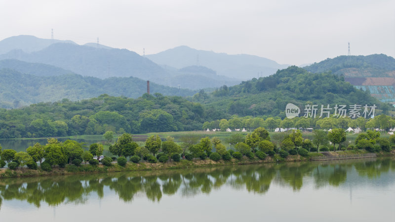 浙江省杭州市萧山区仙女湖景区航拍