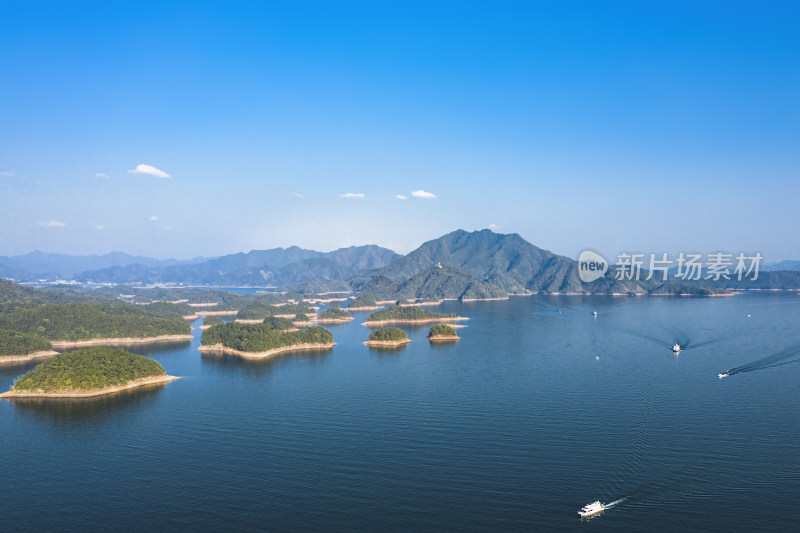 航拍杭州千岛湖景区