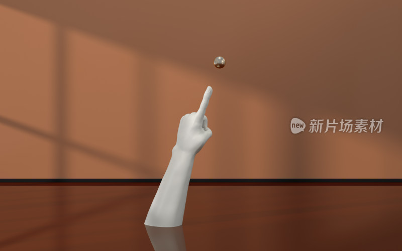 房间内的手臂雕塑 3D渲染