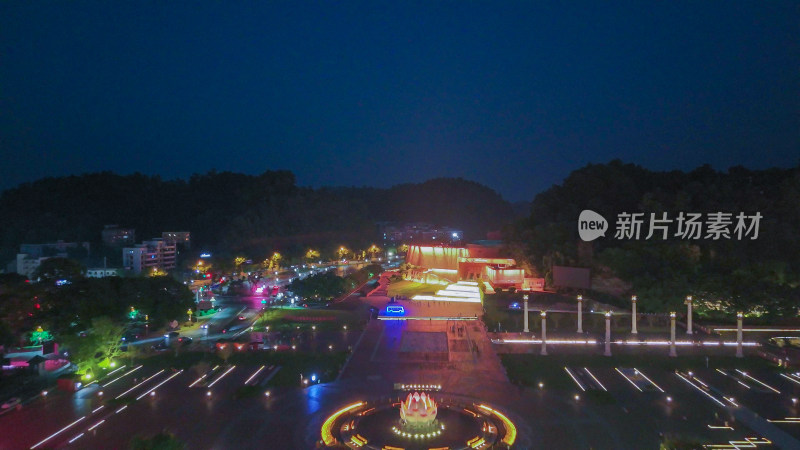 航拍四川乐山博物馆夜景摄影图