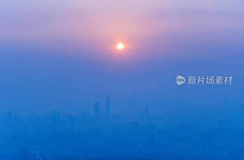 深圳梧桐山顶黄昏夕阳落日自然风光