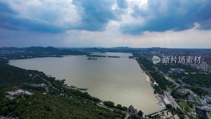 江苏徐州云龙湖云龙山5A景区航拍图