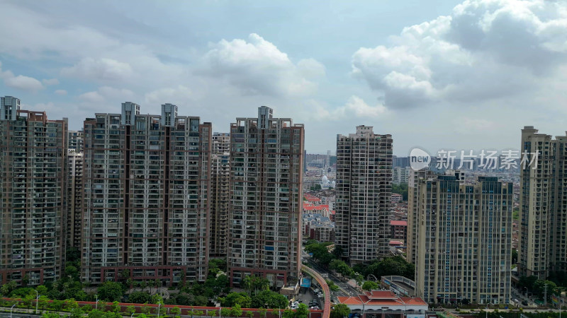 航拍福建漳州城市风光