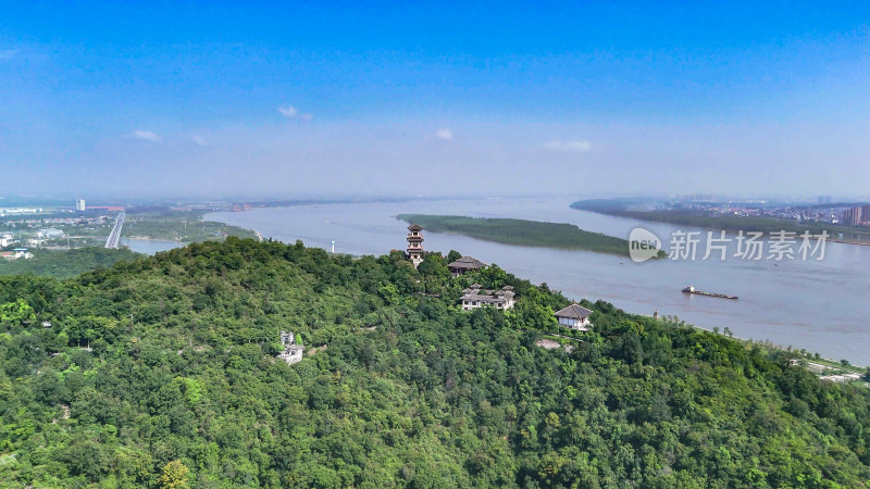 航拍湖北鄂州西山4A景区