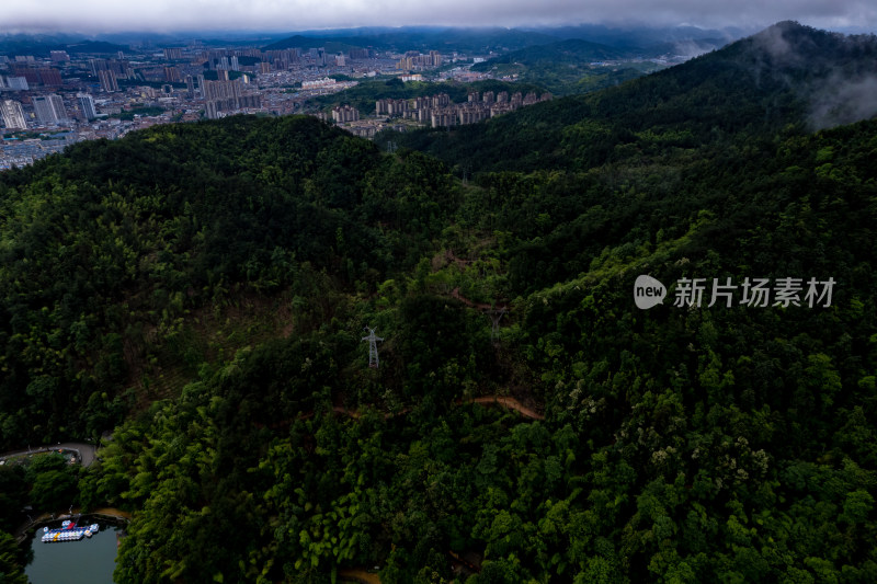 湖南怀化暴雨来了航拍摄影图