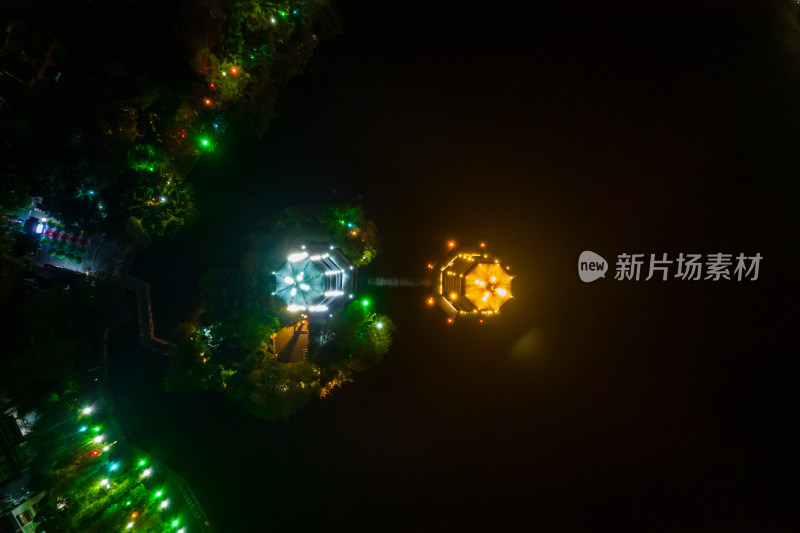 广西桂林日月双塔航拍摄影图