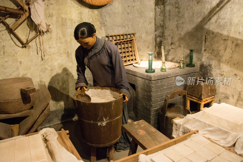 传统豆腐作坊场景复原