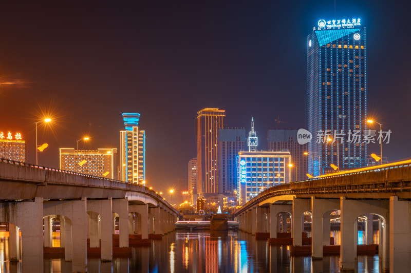 中国吉林省吉林市城市夜景