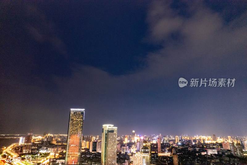 南昌城市夜景灯光航拍图