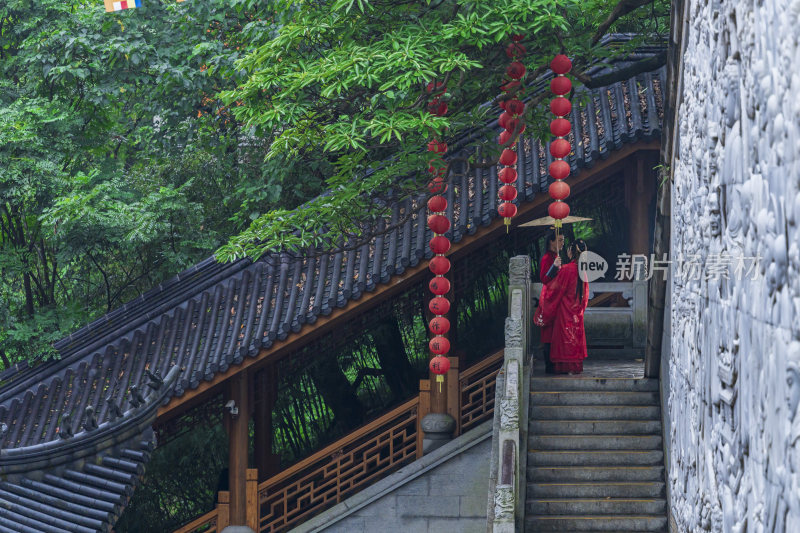 杭州飞来峰景区上天竺法喜禅寺古建筑