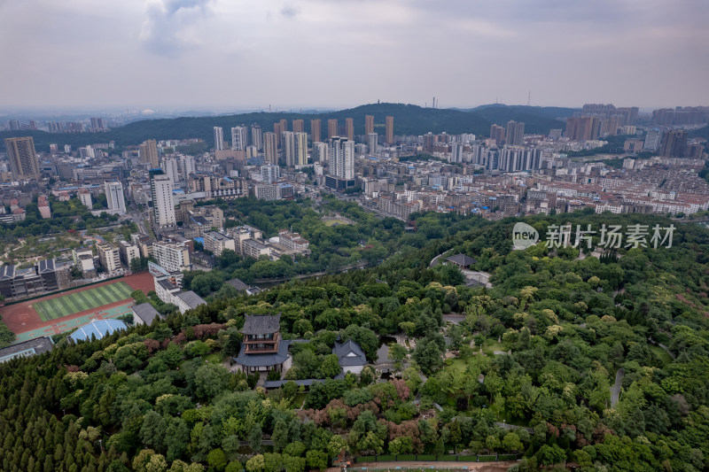 湖北襄阳城市风光旅游景区地标建筑航拍图