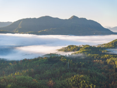 徽州黄山黟县皖南徽派建筑秋色奇墅湖仙境