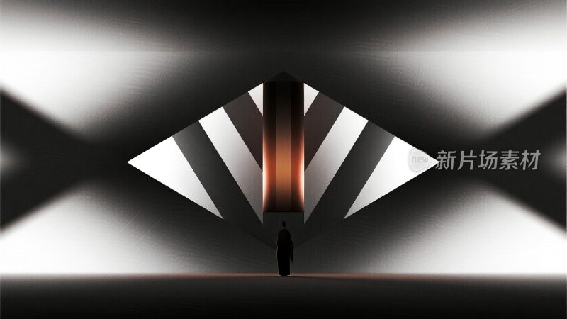 光影下的人物剪影场景