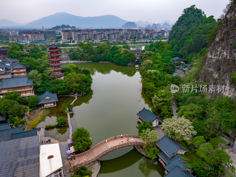 广西桂林山水风光航拍摄影图