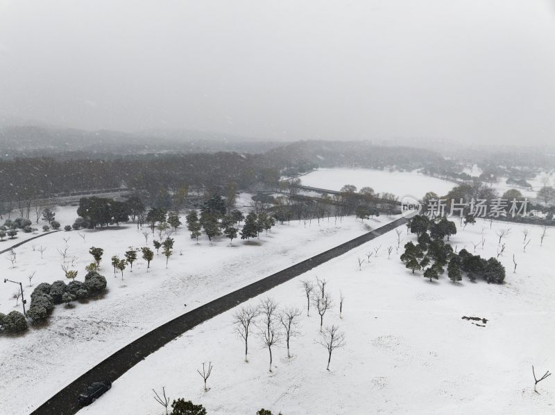 南京体育公园雪景