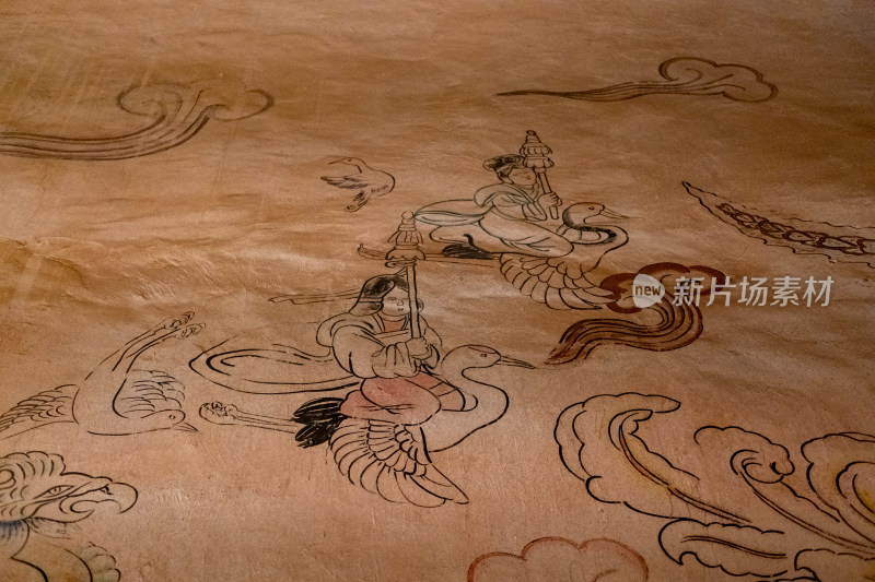宝鸡大唐秦王陵陵墓里的唐代壁画