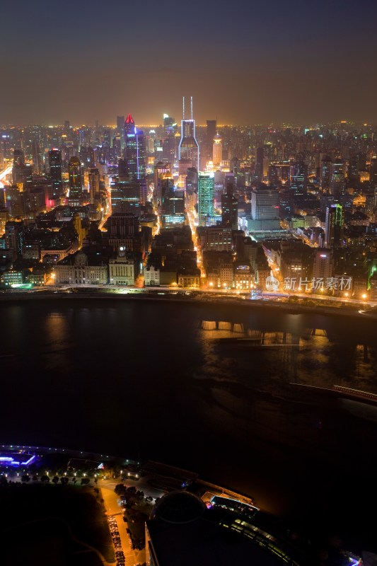 陆家嘴夜景鸟瞰