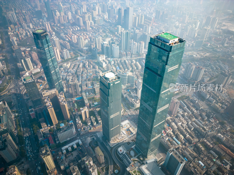 湖南长沙国金中心IFS高楼建筑航拍